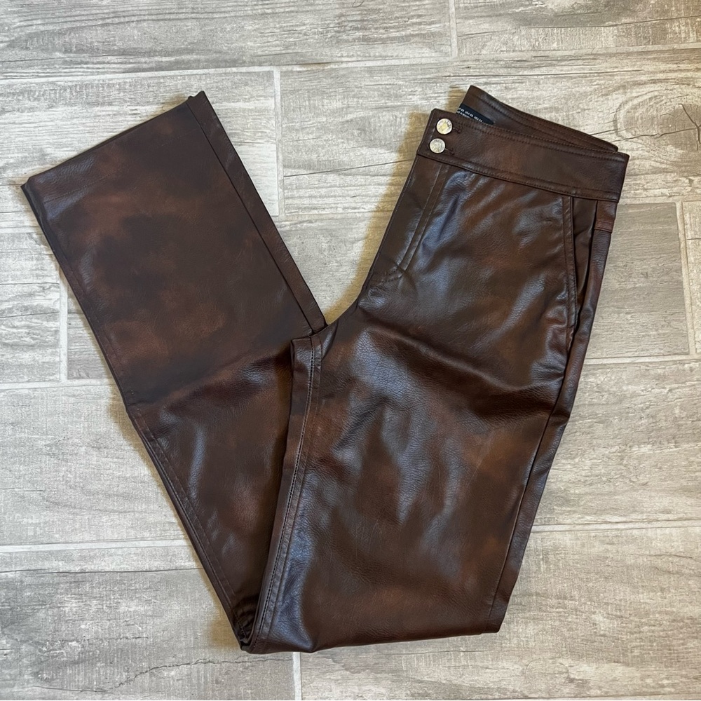 Zara Brown Leather Pants XS